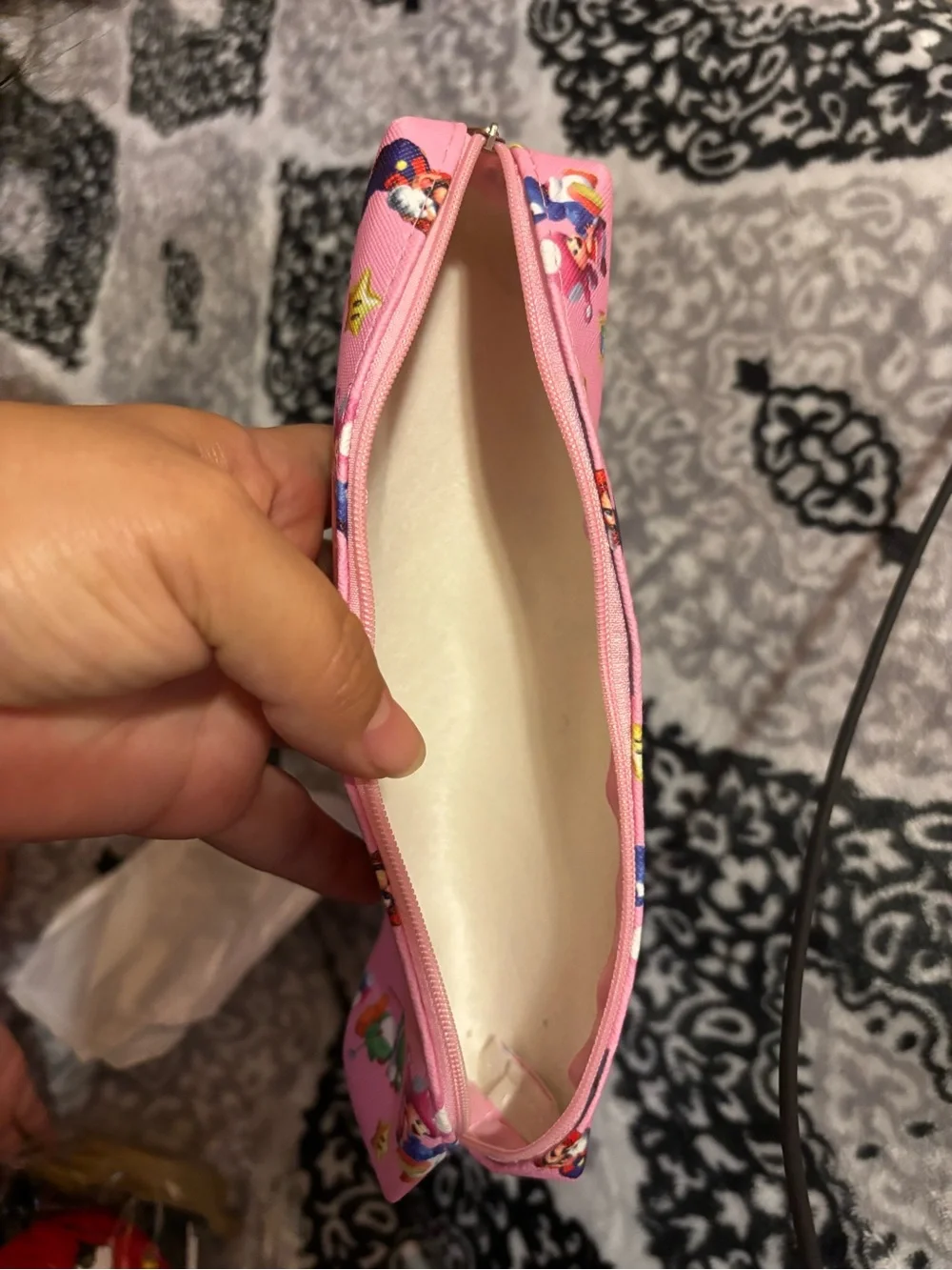Kids Pink Character Zip Pencil Case
